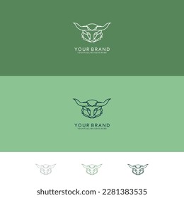 Monoline design pattern with balanced geometric circle bull shape that means elegant, simple and strong 