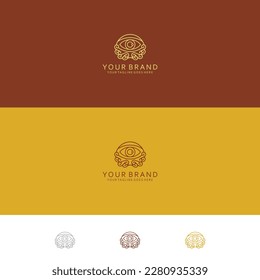 Monoline design pattern with eye visualization form that is curved wave ornament and minimalist