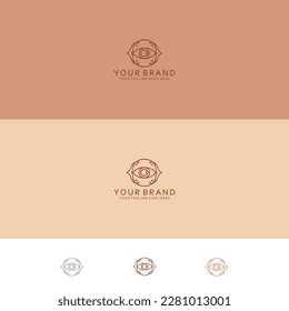 Monoline design pattern with eye visualization ornamented with balanced and minimalist arrows
