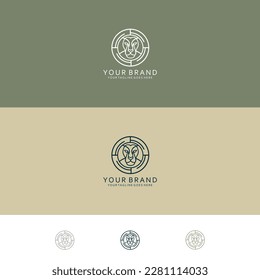 The monoline design pattern with the shape of the tiger visualization has a circular center focus and is minimalist
