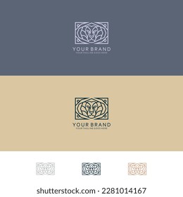 Monoline design pattern with tiger visualization shape ornamented with strong shining and minimalist boxes