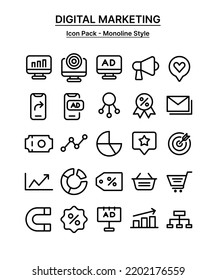 Monoline Digital Marketing Icon Pack