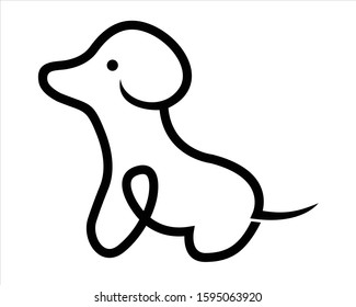 monoline dog animal logo vector