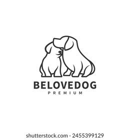 monoline dog vector logo design for dogs lovers 2