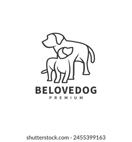 diseño del logotipo del Vector del perro de monoline para los amantes de los perros 3