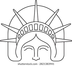 Monoline drawing statue liberty