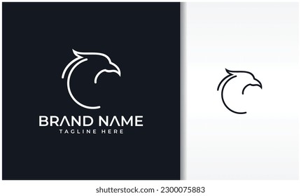 Monoline Eagle Logo Design Vector