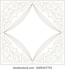 Monoline Elegant Indian Decorative Square Frame 