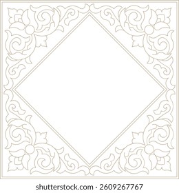Monoline Elegant Indian Decorative Square Frame 
