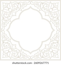 Monoline Elegant Indian Decorative Square Frame 