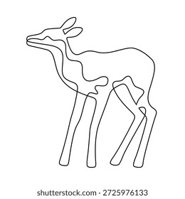 Monoline Ilustración vectorial del cervatillo aislada en el fondo blanco