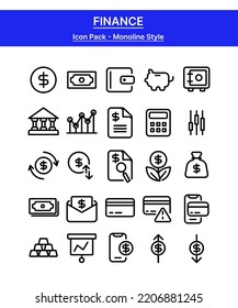 Monoline Finance Icon Pack Design