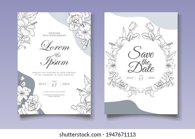 Monoline Floral Wedding Template Set