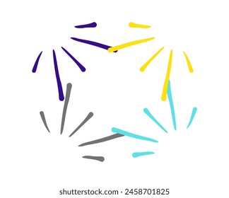Monoline flower design isolated in white background