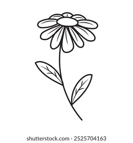 Monoline Flower Illustration - 01