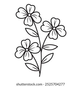 Monoline Flower Illustration - 09