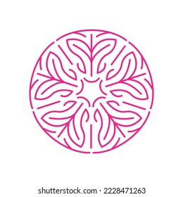 Logotipo de flores Monoline Diseño Ilustración vectorial Símbolo de rosa de lujo
