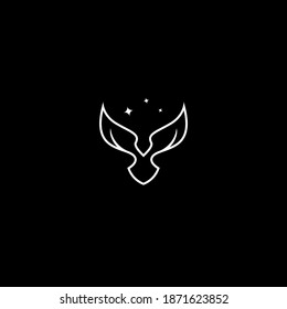 monoline flying eagle logo concept