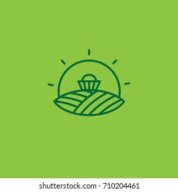 Monoline fresh morning shop or market logo icon