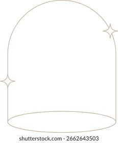 Monoline Geometric Arch Frame Design Element