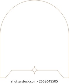 Monoline Geometric Arch Frame Design Element