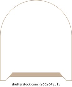 Elemento de design de quadro de arco geométrico monocromático