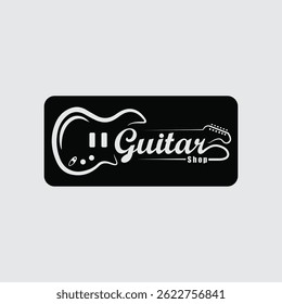Monoline Guitar Logo for Music Studio

