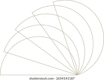 Monoline Half Circle Geometric Design Element