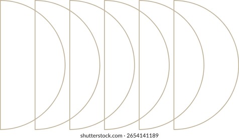 Elemento de design geométrico de semicírculo monocromático
