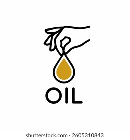 monoline hand and drop symbol in gold 