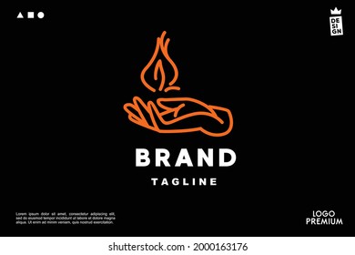 Monoline hand simple logo for brand and company