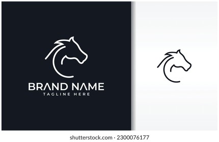 Monoline Horse Logo Design Vector