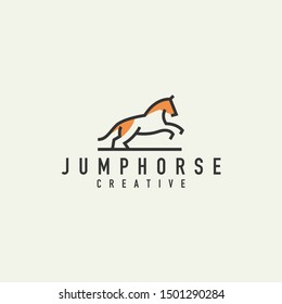 monoline horse logo-vector illustration on a light background