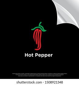 monoline hot pepper logo. modern design. vector icon illustration
