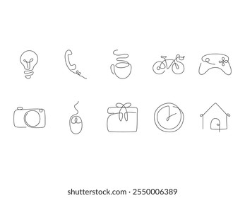 Monoline Icon Design Element Set 