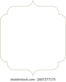 Monoline Indian Arch Decorative Frame Design Element