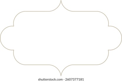 Monoline Indian Arch Decorative Frame Design Element