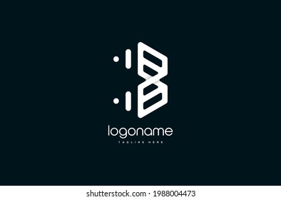 Monoline Initial Letter B logo design, monogram logo