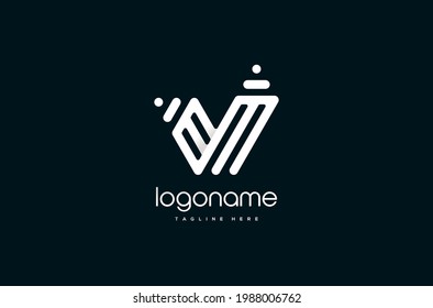 Diseño del logotipo Monoline First Letter J, logotipo monograma