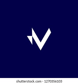 Monoline Initials Letter V