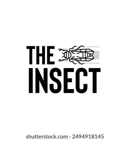 Monoline insect logo concept with vintage style, suitable for use in insect communities or shops	