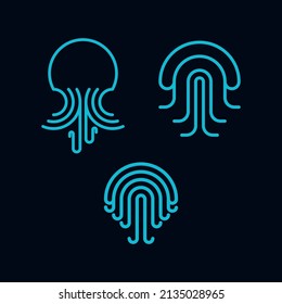colección de logotipos de medusas de monolina