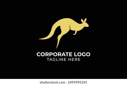 monoline kangaroo logo-vector illustration , kangaroo icon logo education vector illustration