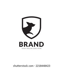 monoline kangaroo logo-vector illustration on a light background