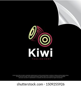 monoline kiwi logo. modern design. vector icon illustration