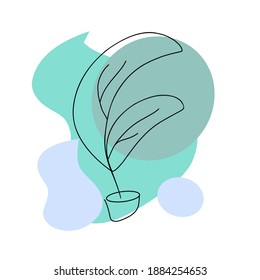 Monoline leaf illustration.vector design good for decoration,natural or etc