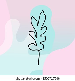 Monoline leaf of tree logo. Outline emblem in linear style. Vector abstract icon for design of natural products, flower shop, cosmetics, ecology concepts, health, spa