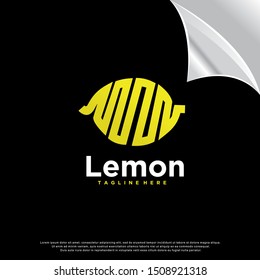 monoline lemon logo. modern design. vector icon illustration