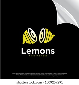 monoline lemon logo. modern design. vector icon illustration