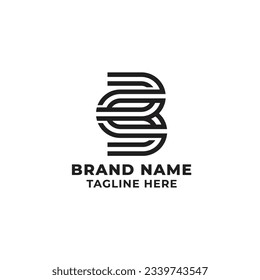 Monoline Letter BC Or CB Logo Design Vector
